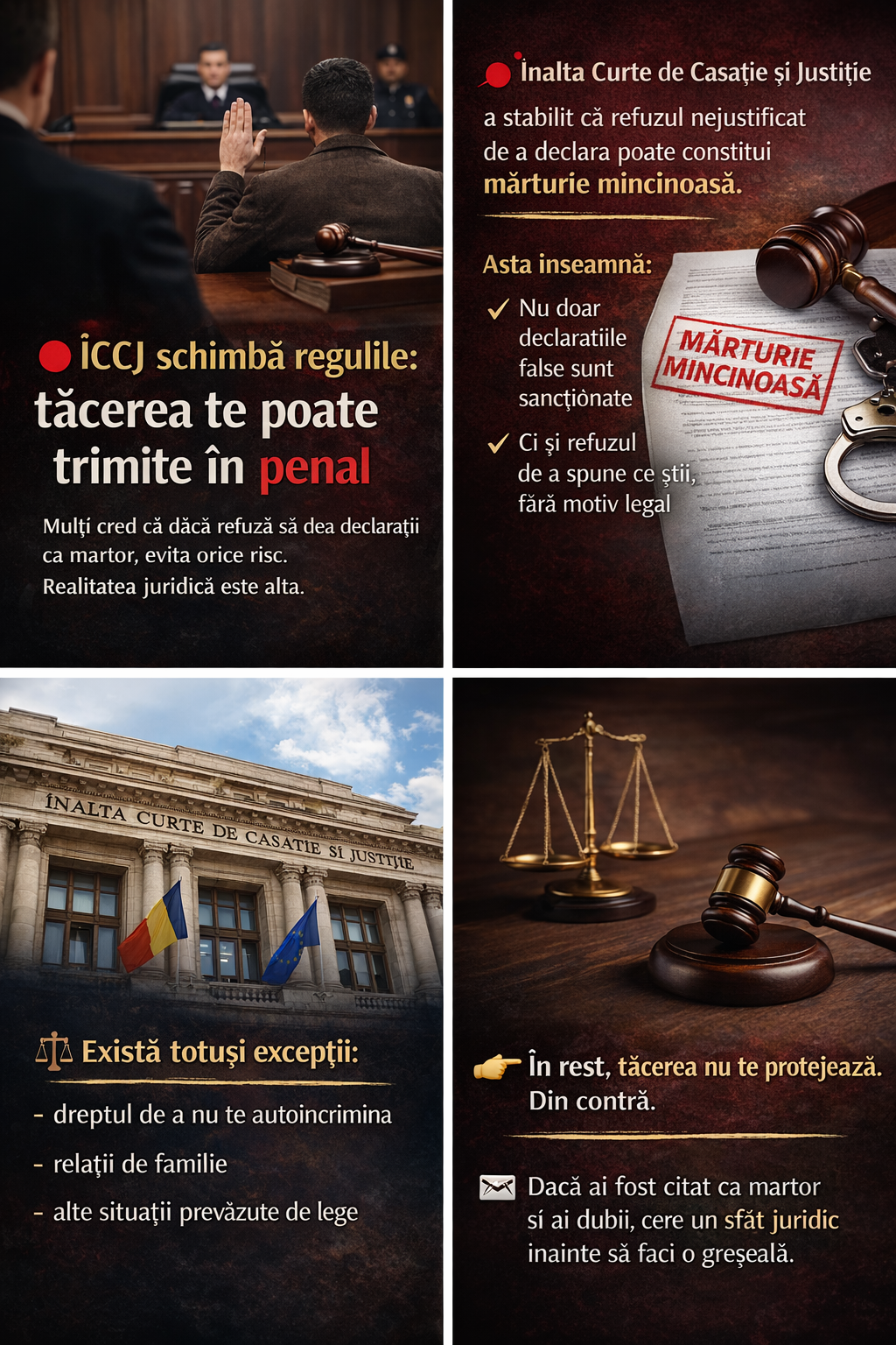 Read more about the article Mărturie mincinoasă martor: refuzul de a declara